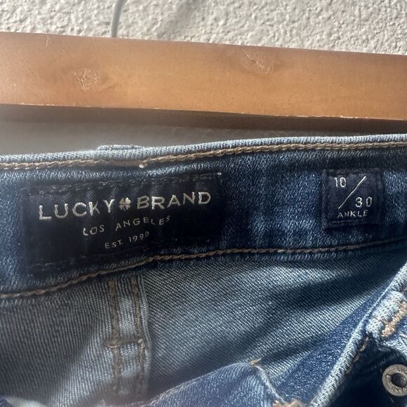 Lucky Brand Jeans Womens 10/30 Blue Denim Cotton Skinny Raw Hem Faded Casual - Picture 4 of 7